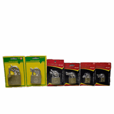 5 locksets, in the cardboard packaging, against a transparent background