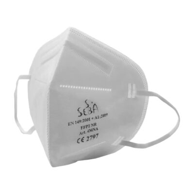 White FFP2 dust mask on a transparent background