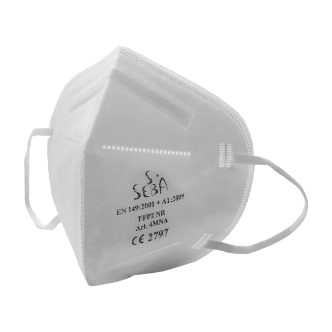 White FFP2 dust mask on a transparent background